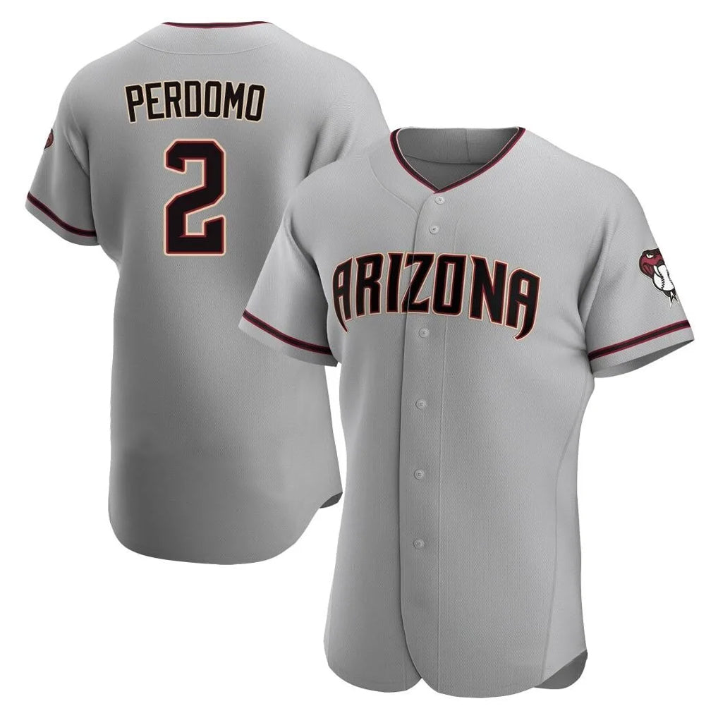 Arizona Diamondbacks #2 Geraldo Perdomo Player Gray FEDASGOGE Road Limited Elite Home Game Stitched Jerseys