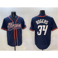 Detroit Tigers #34 Jake Rogers Navy FEDASGOGE With Patch Cool Base Stitched Jersey