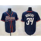Detroit Tigers #34 Jake Rogers Navy FEDASGOGE With Patch Cool Base Stitched Jersey