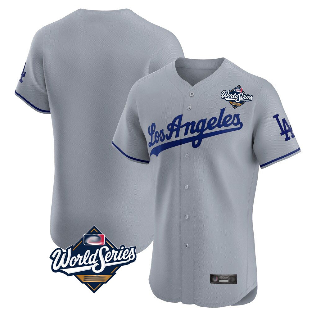 Los Angeles Dodgers Blank Player Gray FEDASGOGE Limited Elite Home World Series Stitched Jerseys