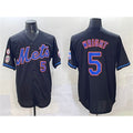 New York Mets #5 David Wright Black FEDASGOGE With Patch Limited Stitched Jersey
