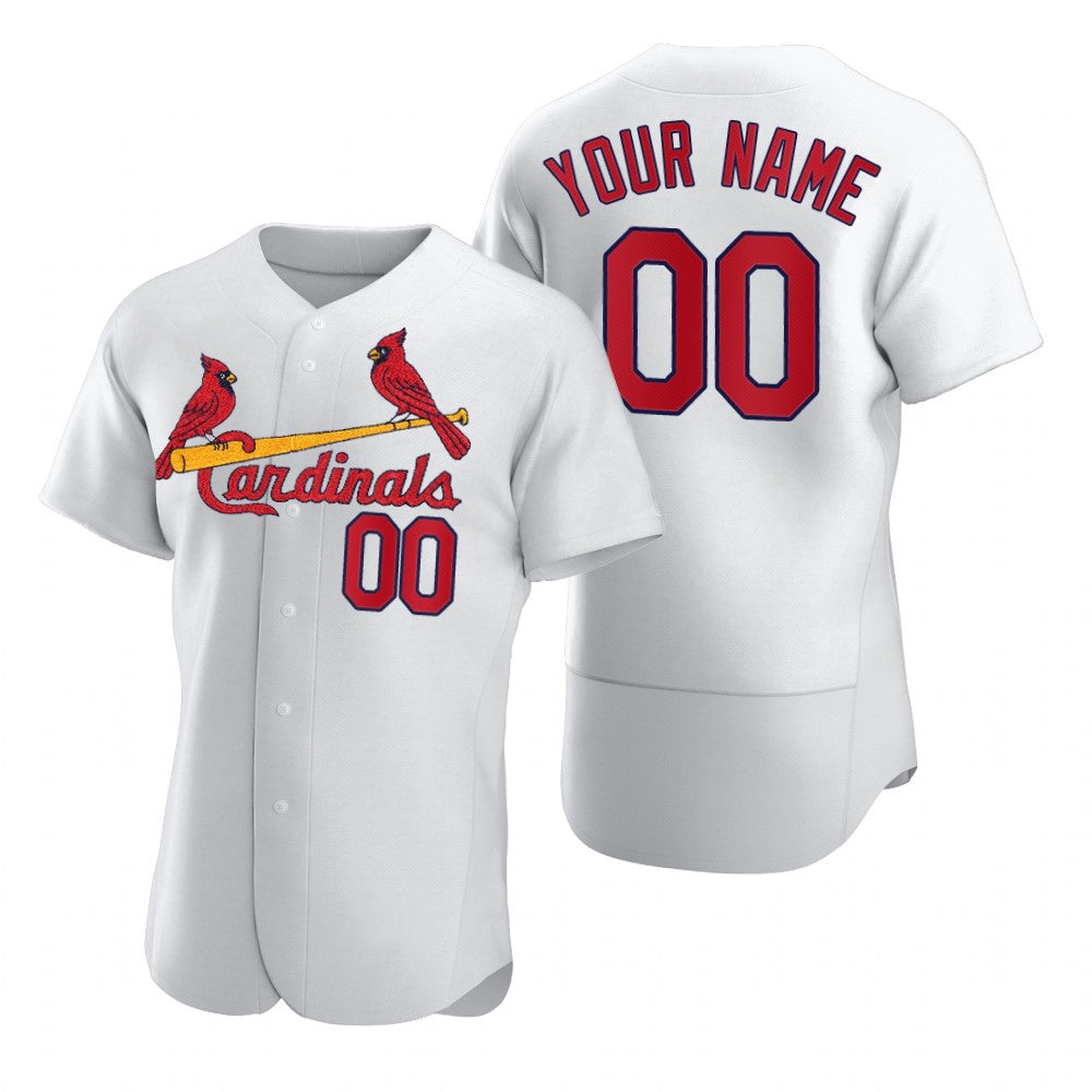 Custom St. Louis Cardinals White FEDASGOGE 2020 Stitched Flex Base Jersey