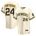 Milwaukee Brewers #24 William Contreras Player Cream FEDASGOGE Home Limited Stitched Jerseys