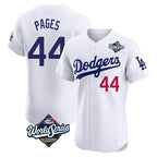 Los Angeles Dodgers #44 Andy Pages Player White FEDASGOGE World Series Limited Elite Home Stitched Jerseys
