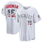 Colorado Rockies #15 Hunter Goodman 2026 All-Star Edition Stars & Stripes White FEDASGOGE Stadium Jersey