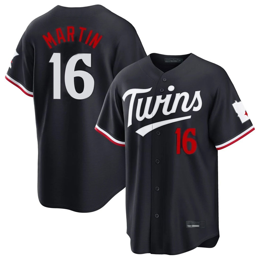 Minnesota Twins #16 Austin Martin Player Navy FEDASGOGEHome Game Stitched Jerseys