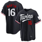 Minnesota Twins #16 Austin Martin Player Navy FEDASGOGEHome Game Stitched Jerseys