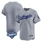 Los Angeles Dodgers Blank Player Gray FEDASGOGE Limited Game World Series Meet Stitched Jerseys