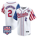 Baltimore Orioles #2 Gunnar Henderson Player White FEDASGOGE USA 250 Independence Day Vapor Premier Home Game Stitched Jerseys