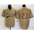 San Diego Padres #23 Fernando Tatis Jr Tan FEDASGOGE NEW 2023 Cool Base Stitched Jersey