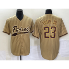 San Diego Padres #23 Fernando Tatis Jr Tan FEDASGOGE NEW 2023 Cool Base Stitched Jersey