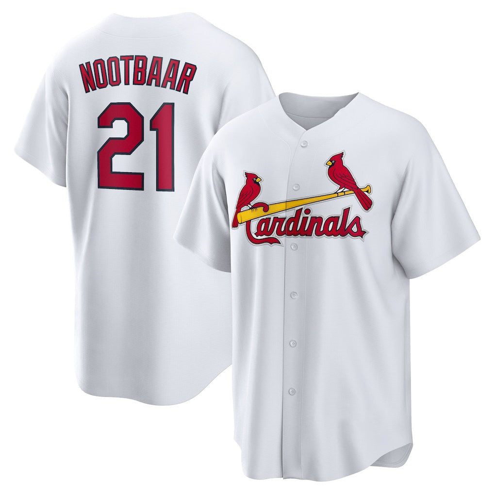 St. Louis Cardinals #21 Lars Nootbaar White FEDASGOGE Home Replica Jersey