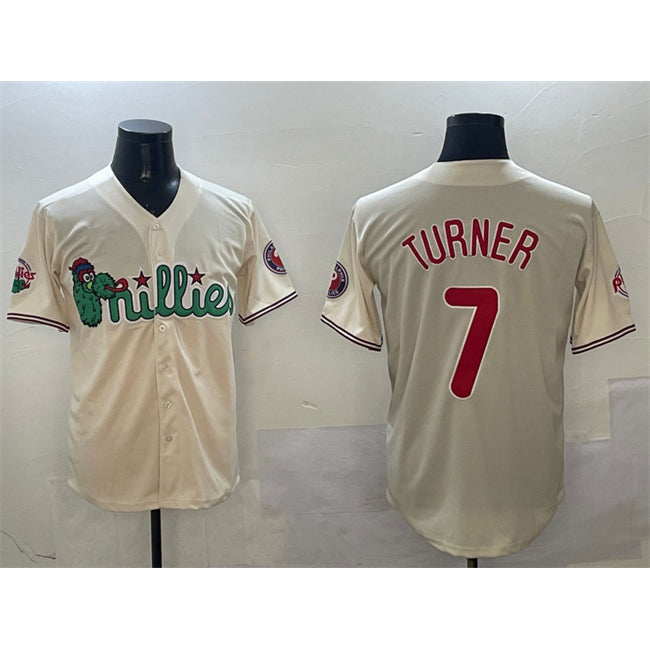 Philadelphia Phillies #7 Trea Turner Cream FEDASGOGE Phanatic Limited Stitched Jersey