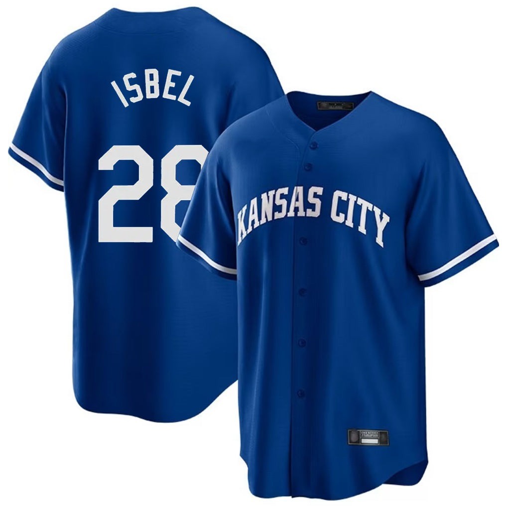 Kansas City Royals #28 Kyle Isbel Player Royal FEDASGOGE Game Home Stitched Jerseys