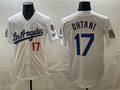 Los Angeles Dodgers #17 Shohei Ohtani White FEDASGOGE 2026 Gold Collection 9x & B2B Champs Patch Stitched Jersey