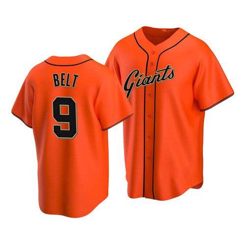San Francisco Giants #9 Brandon Belt Alternate Orange FEDASGOGE Jersey