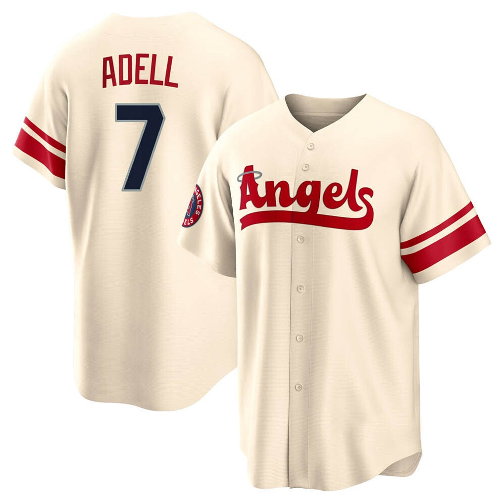 Los Angeles Angels #7 Jo Adell Player Cream FEDASGOGE City Connect Home Stitched Jerseys