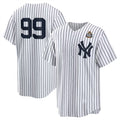 New York Yankees #99 Aaron Judge White FEDASGOGE 2024 World Series Cool Base Stitched Jersey