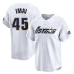 Houston Astros #45 Tatsuya Imai Player White FEDASGOGE Throwback Cooperstown Collection Limited Stitched Jerseys