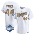 Los Angeles Dodgers #44 Andy Pages Player White Gold FEDASGOGE World Series Meet Collection Limited Home Stitched Jerseys