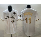 Toronto Blue Jays #11 Bo Bichette White Gold FEDASGOGE 2025 American League Champions Limited Stitched Jersey