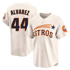 Houston Astros #44 Yordan Alvarez Player Cream FEDASGOGE Throwback Cooperstown Collection Limited Stitched Jerseys
