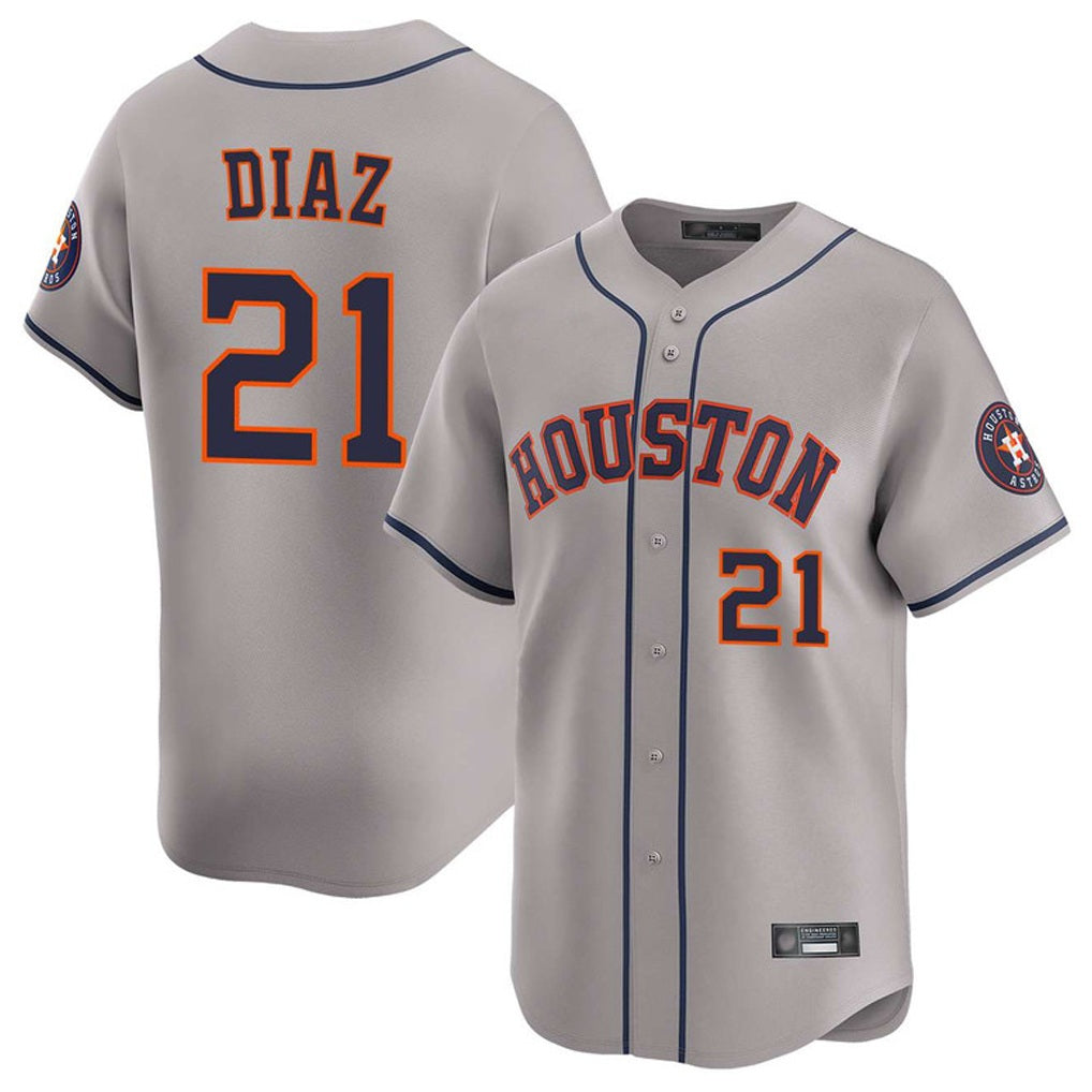 Houston Astros #21 Yainer Diaz Player Gray FEDASGOGE Home Limited Stitched Jerseys