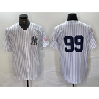 New York Yankees #99 Aaron Judge White FEDASGOGE With Patch 2024 Cool Base Stitched Jersey