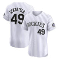 Colorado Rockies #49 Antonio Senzatela Player White FEDASGOGE Limited Elite Home Stitched Jerseys