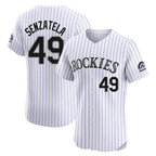 Colorado Rockies #49 Antonio Senzatela Player White FEDASGOGE Limited Elite Home Stitched Jerseys