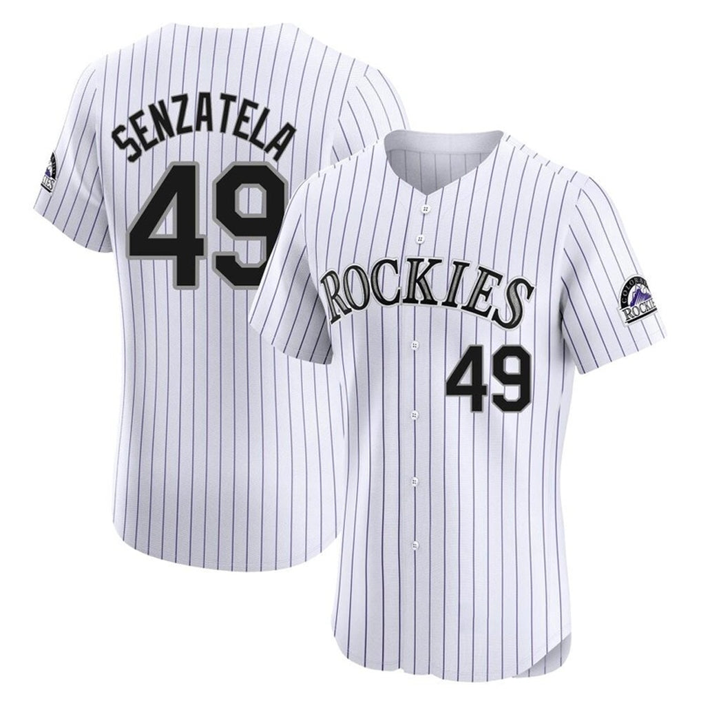 Colorado Rockies #49 Antonio Senzatela Player White FEDASGOGE Limited Elite Home Stitched Jerseys