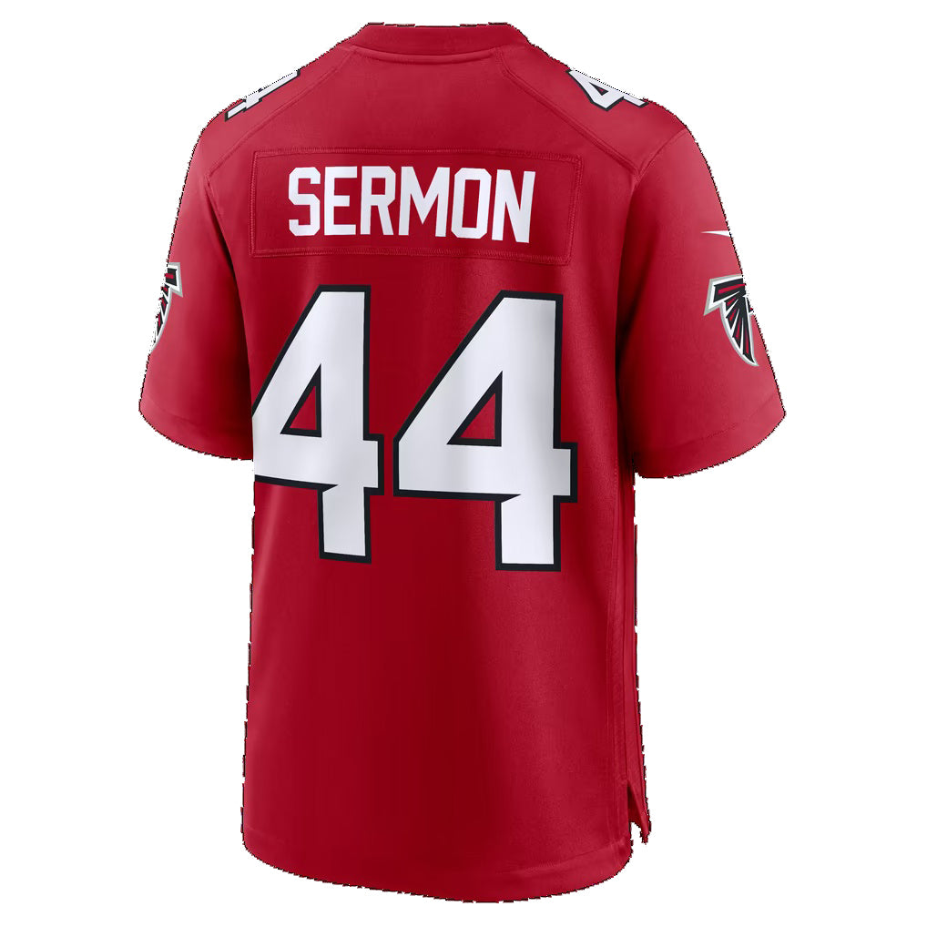 A.Falcons #44 Trey Sermon Red Team Game Football jersey FEDASGOGE
