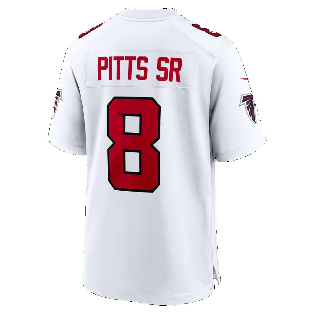 A.Falcons #8 Kyle Pitts Sr. White Game Football jersey FEDASGOGE