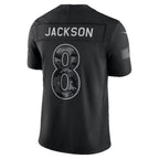 B.Ravens #8 Lamar Jackson Black 2026 Salute to Service Stitched Limited Football jersey FEDASGOGE