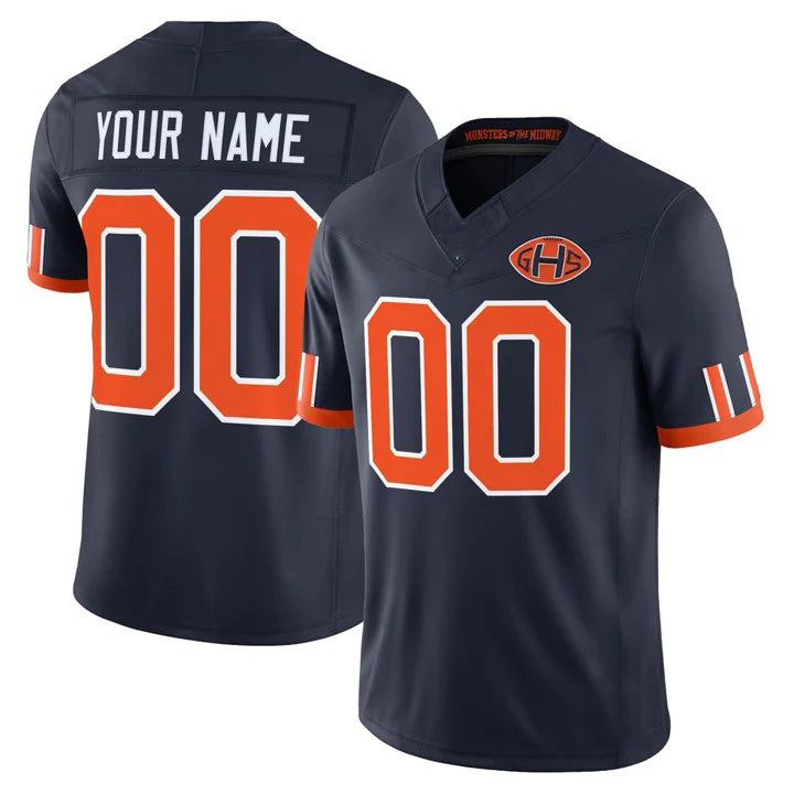 Custom C.Bears Navy Rivalries Jersey FEDASGOGE - All Stitched Jersey FEDASGOGE