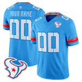 Custom H.Texans Rivalries Blue Jersey FEDASGOGE - All Stitched Jersey FEDASGOGE