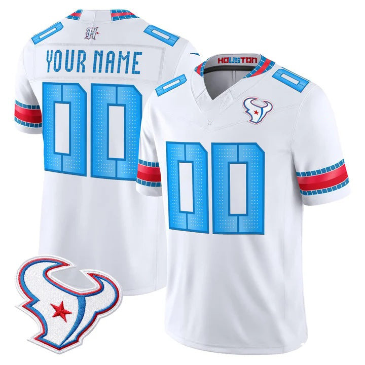 Custom H.Texans White 2026 Rivalries Vapor Limited Jersey FEDASGOGE - All Stitched Jersey FEDASGOGE