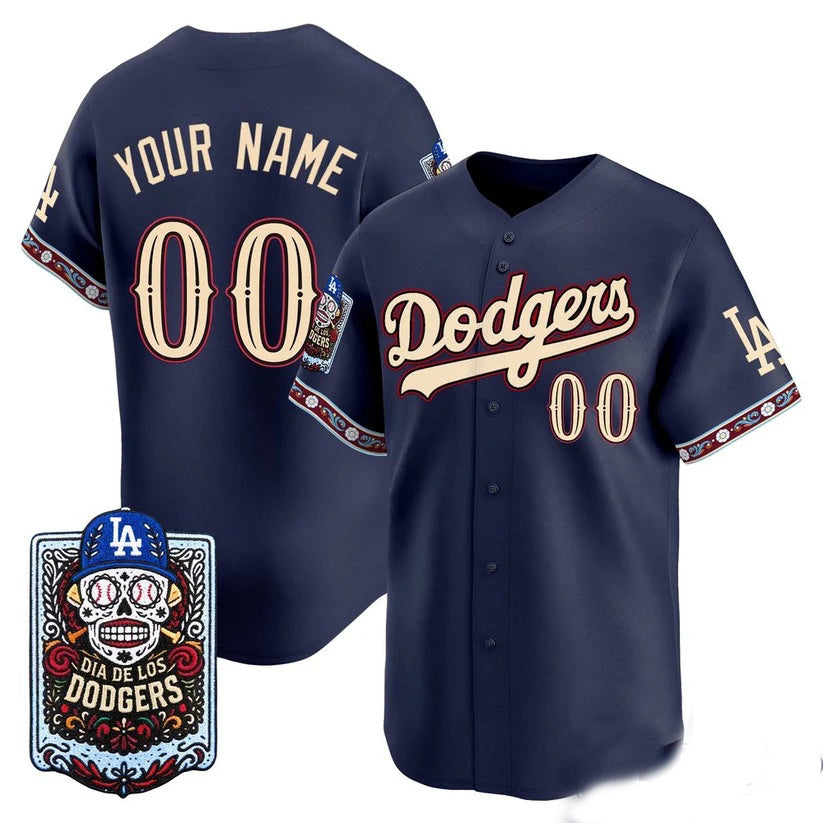 Custom Los Angeles Dodgers x Dia De Los Muertos Navy 2026 Baseball jersey FEDASGOGE
