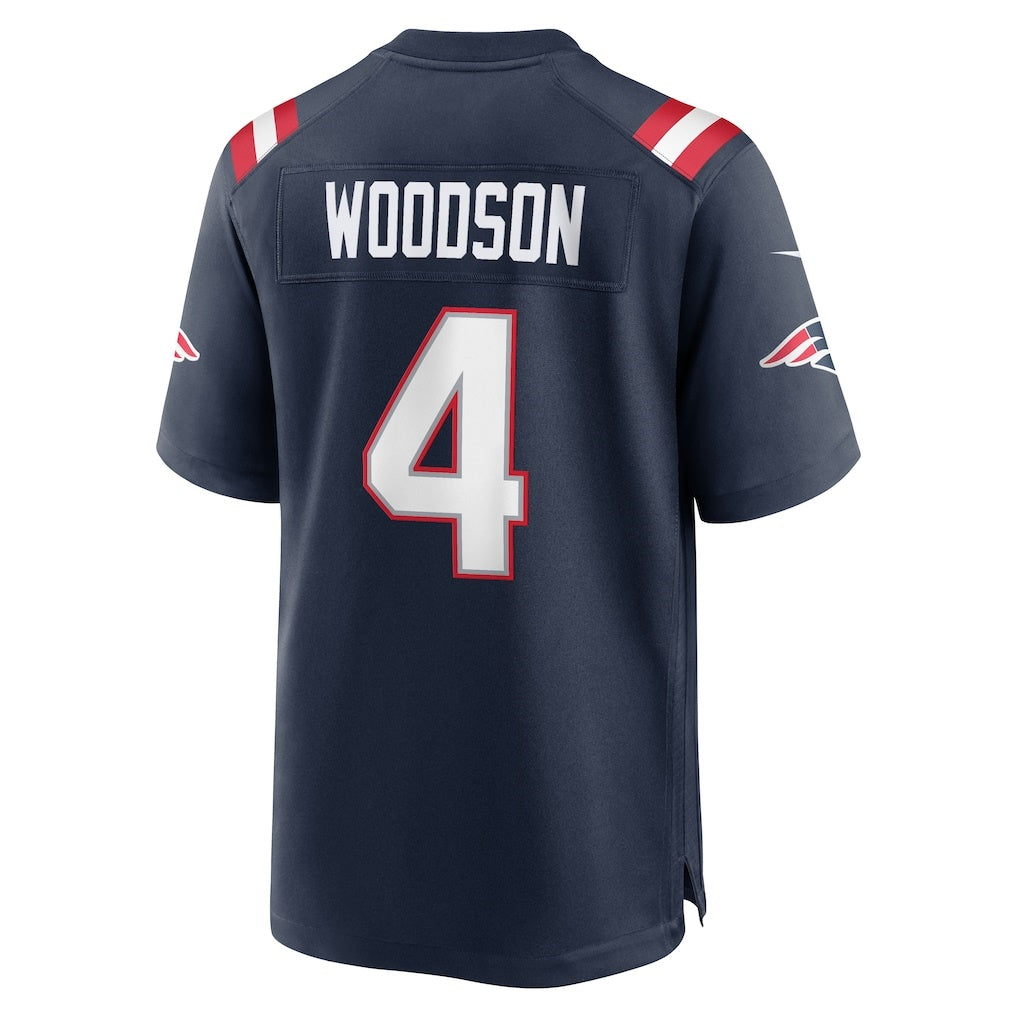 NE.Patriots #4 Craig Woodson Navy Team Game Jersey FEDASGOGE