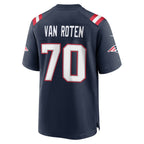 NE.Patriots #70 Greg Van Roten Navy Team Game Jersey FEDASGOGE