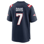 NE.Patriots #7 Carlton Davis Navy Team Game Jersey FEDASGOGE