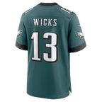 P.Eagles #13 Dontayvion Wicks Midnight Green Team Game Jersey FEDASGOGE