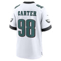 P.Eagles #98 Jalen Carter White Game Jersey FEDASGOGE