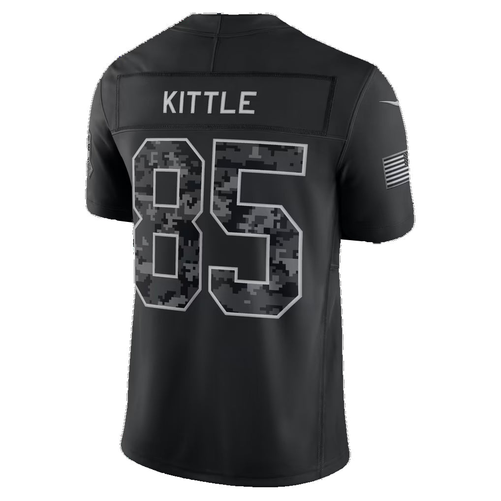 SF.49ers #85 George Kittle Black 2026 Salute to Service Stitched Limited Football jersey FEDASGOGE