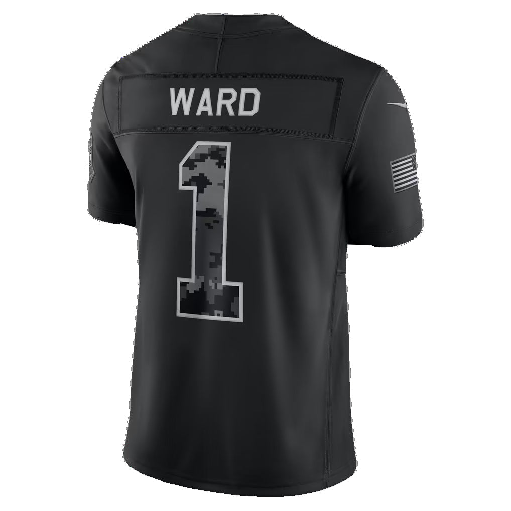 T.Titans #1 Cameron Ward Black 2026 Salute to Service Stitched Limited Football jersey FEDASGOGE