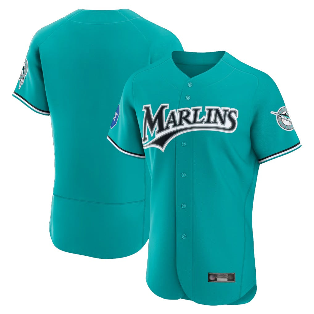 Miami Marlins Blank Player Teal FEDASGOGE Mitchell & Ness Cooperstown Collection Limited Elite Stitched Jerseys