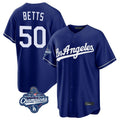 Los Angeles Dodgers #50 Mookie Betts Player Royal FEDASGOGE World Series Meet Game Stitched Jerseys