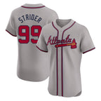 Atlanta Braves #99 Spencer Strider Player Gray FEDASGOGE Limited Elite Home Game Stitched Jerseys