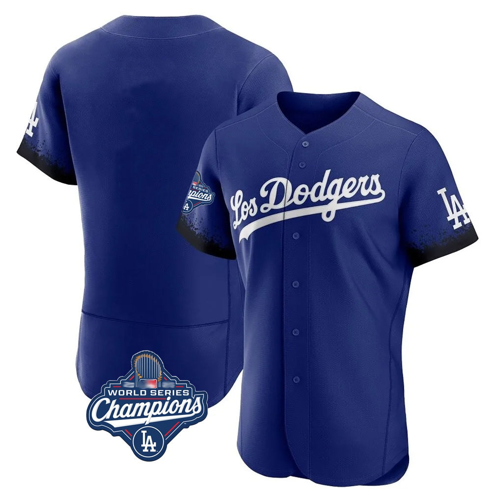 Los Angeles Dodgers Blank Player Royal FEDASGOGE City Connect Elite Home World Series Meet Stitched Jerseys