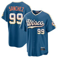 Milwaukee Brewers #99 Gary Sanchez Player Blue FEDASGOGE 2026 City Connect Home Game Stitched Jerseys